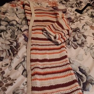 Torrid Striped Cardigan - Cream, Brown, and Orange